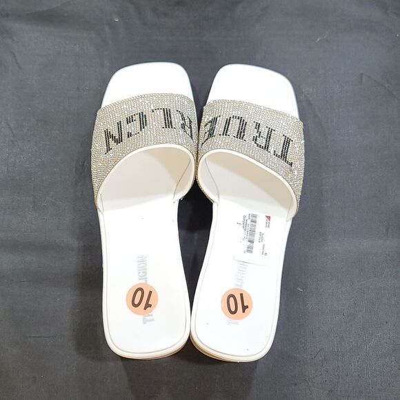 BRAND NEW TRUE RELIGION EMBELLISHMENTS BLOCK HEEL MULE  OPEN GLITTER SAN… - Picture 5 of 13